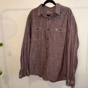 Carhartt Men's Maroon Button-Up Shirt